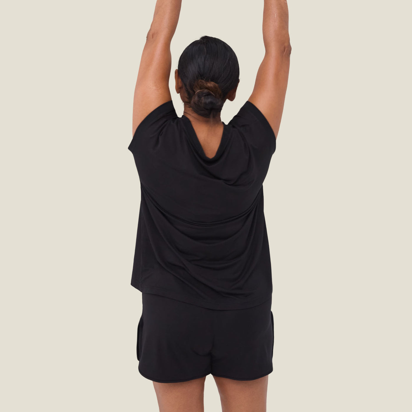 Back view of WUKA Menopause Jersey Set showcasing the open-back detail for breathability and sweat-wicking comfort.