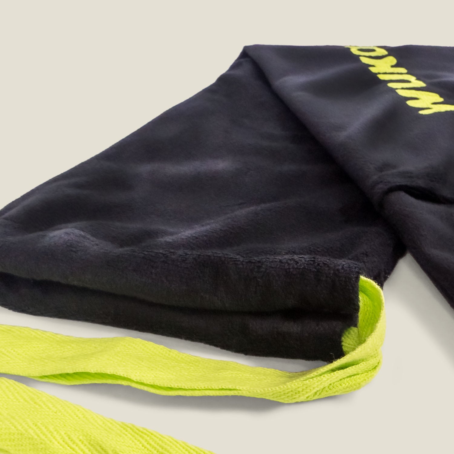 Close-up detail of soft fleece fabric and inner lining of WUKA hot water bottle