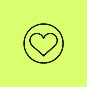 Heart icon in black outline on a neon lime punch background – representing WUKA’s ‘Better for You, Better for the Planet’ mission. Highlighting eco-friendly reusable period underwear that helps reduce disposable waste.