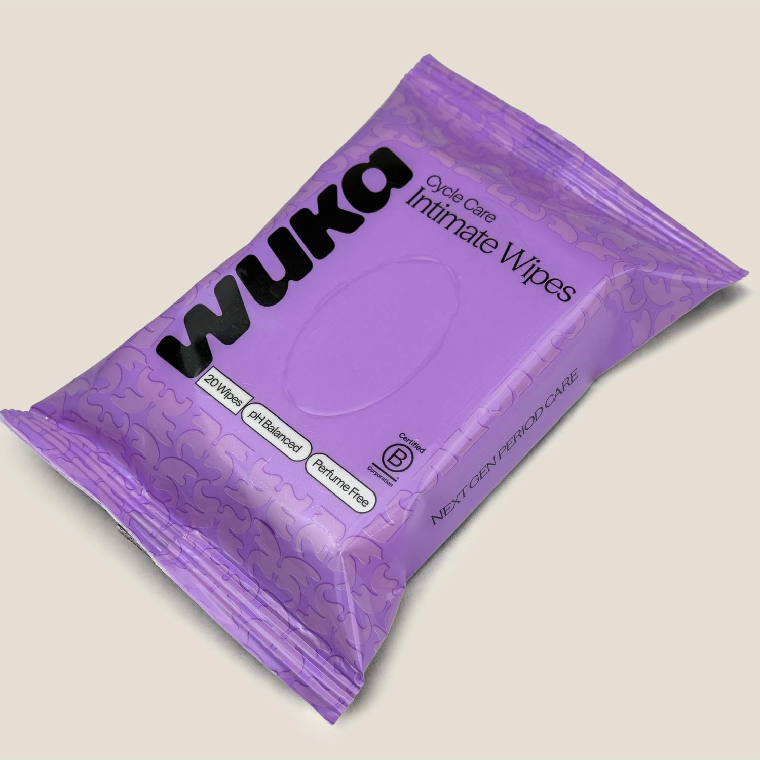 wuka cycle care intimate wipes - front of pack