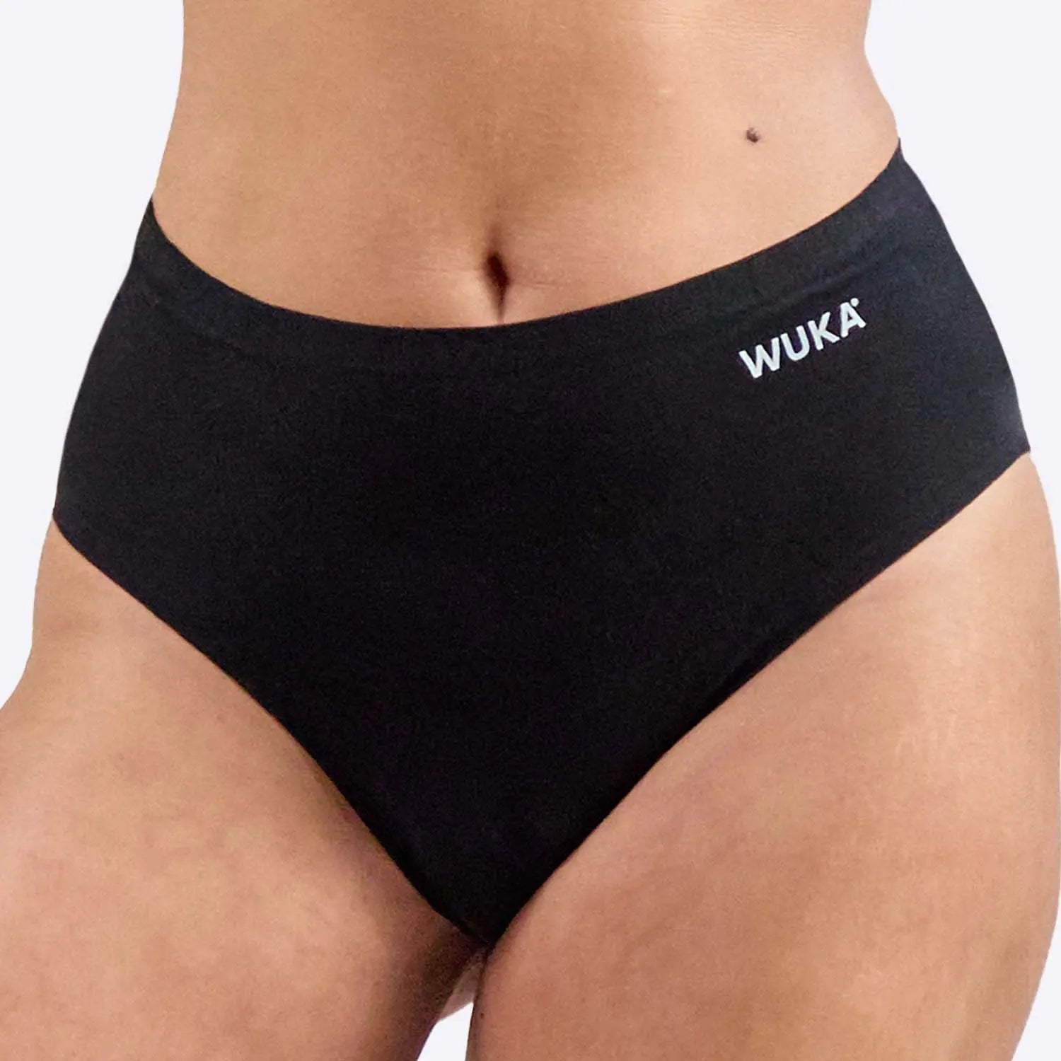 WUKA-Stretch-Cotton-Period-Pants-Midi-Brief-Heavy-black-front